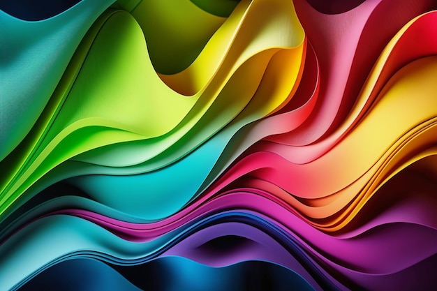 Rainbow Wavy Satin Background