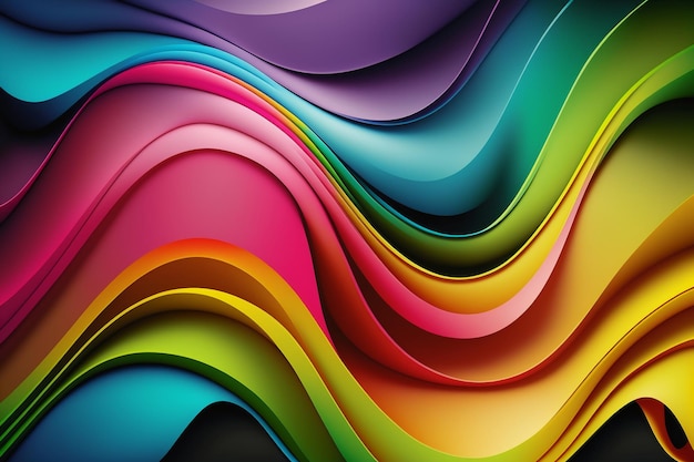 Rainbow Wavy Satin Background