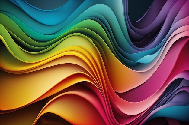 Rainbow Wavy Satin Background