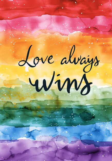 Photo a rainbow with the words love always wings