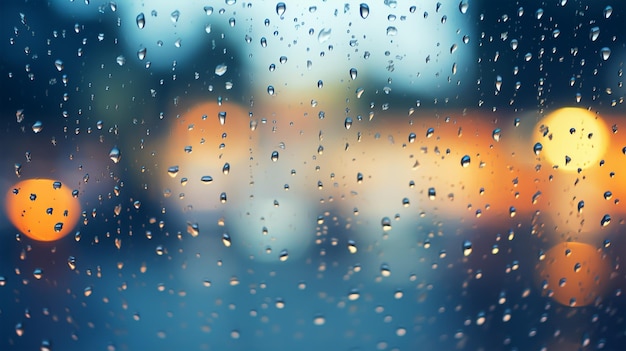 raindrops on the glass abstract background drops of water on the glass