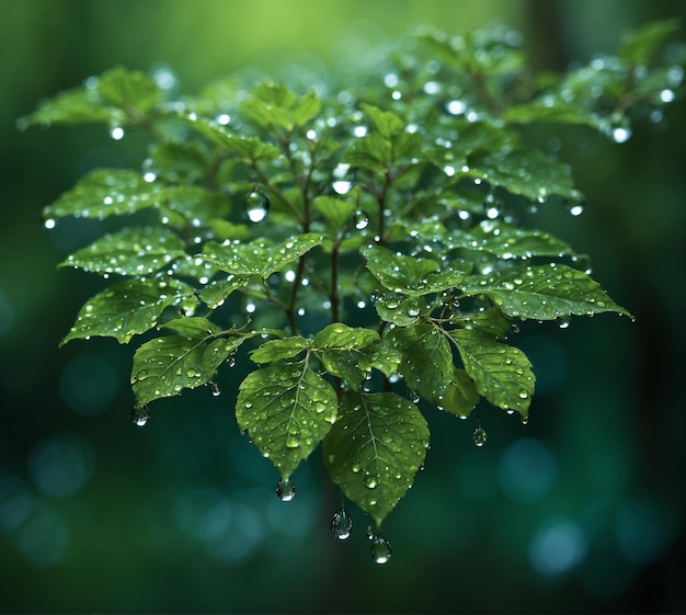 Raindrops tree in the forest