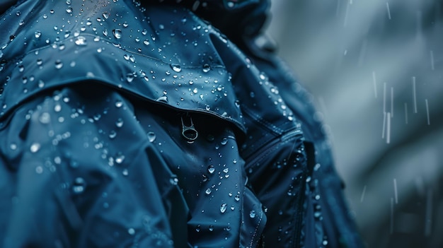 Raindrops on waterproof fabric symbolizing weatherproof outdoor gear