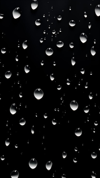 raindrops on a window with a black background