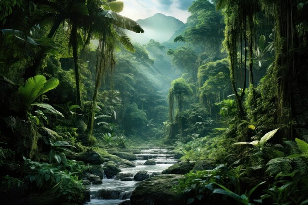 Photo rainforest vegetation landscape outdoors