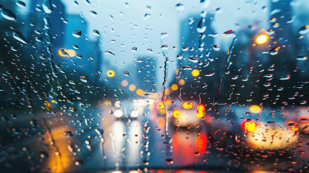 rainy city street with cars on the road