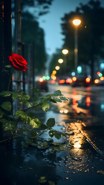 Rainy City Streets at Night