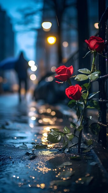 Rainy City Streets at Night