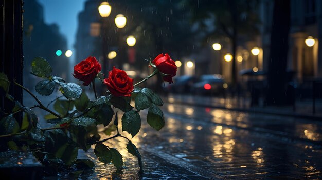 Rainy City Streets at Night