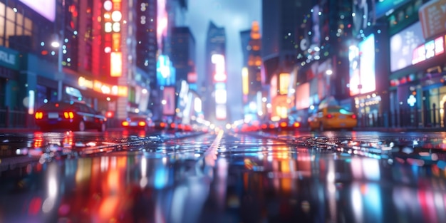 rainy day on the city street Generative AI