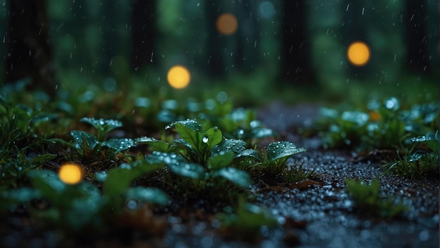 Photo a rainy day in the forest