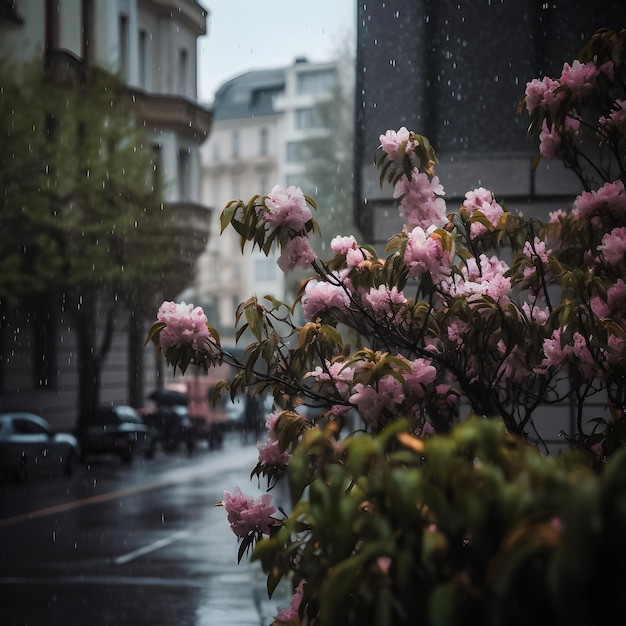 A rainy day in paris, france.