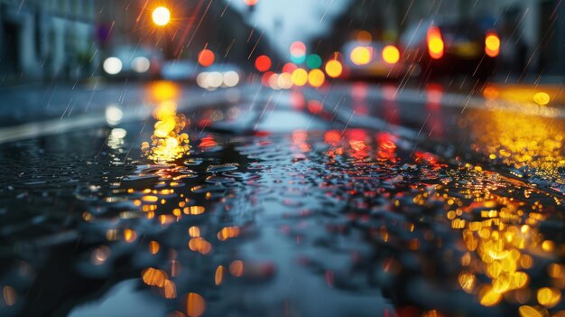 Rainy Night Cityscape