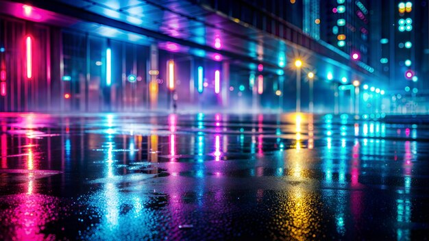 Photo a rainy night with a reflection of a bridge and a reflection of a building