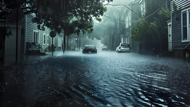 Rainy Street in Charleston during Severe Thunderstorm