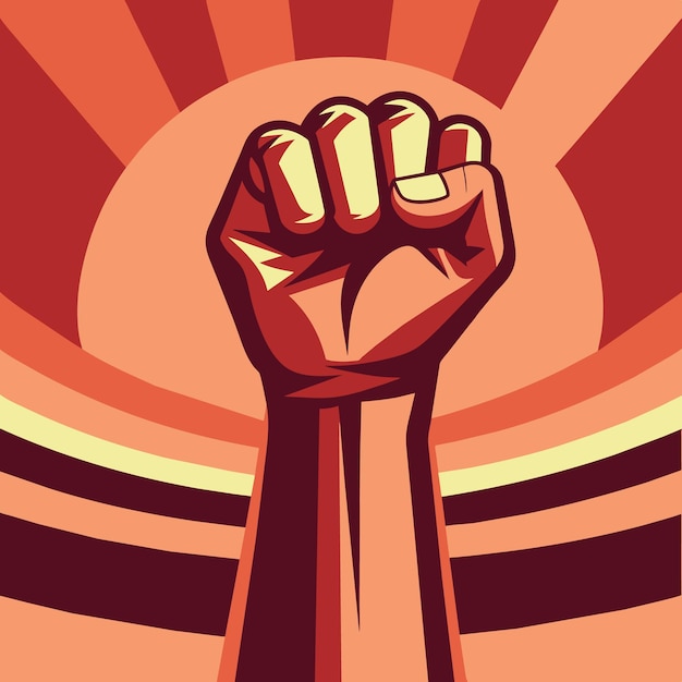 raised fist depicted against symbolizing strength resistance and solidarity