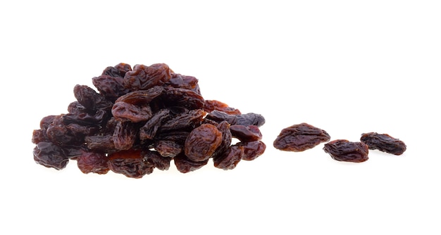 Raisins isolated on white background