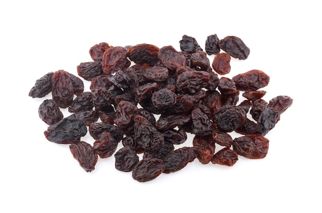 Raisins isolated on white background