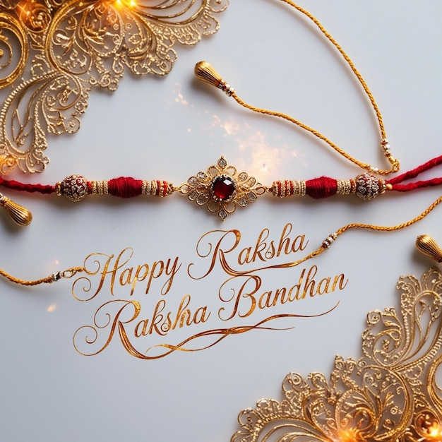 Raksha Bandhan Greeting Card with Decorative Elements