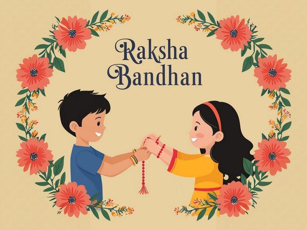 Photo raksha bandhan greeting card with festive design