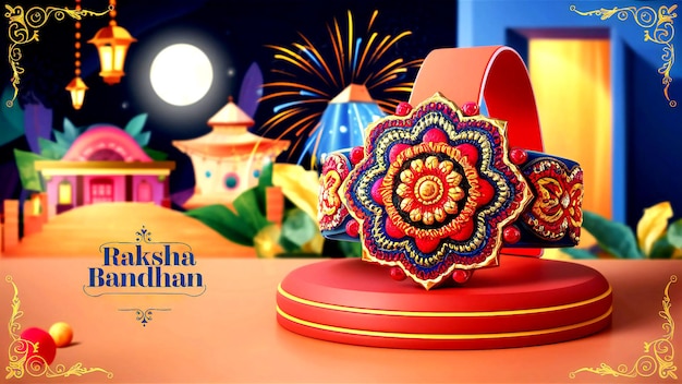 Raksha Bandhan Indian Festival With Beautiful Rakhi Rakhi Bandhan Festival Background Image