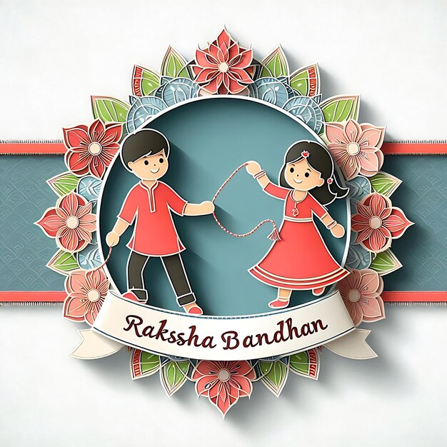 Photo raksha bandhan picture of two children holding hands and a picture of a girl and a boy holding hands