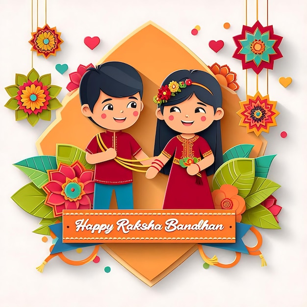 raksha bandhan a poster for a happy birthday with a couple on it