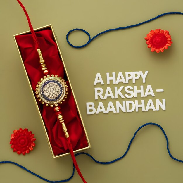 Photo a raksha bandhan with beautiful rakhi and gifts