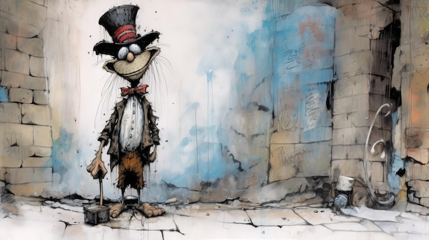 Ralph Steadman's Michael Street Character A Gonzo Art Mix With