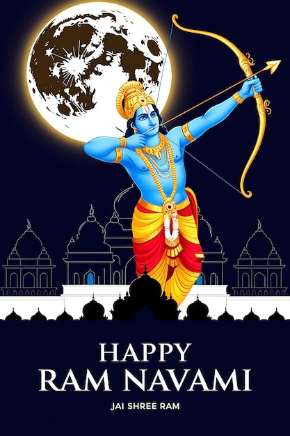 Photo ram navami festival art and background illustration