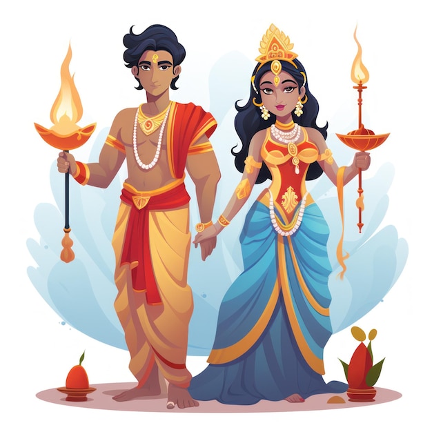 Rama and Sita icon for the Diwali