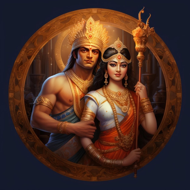 Rama and Sita icon for the Diwali