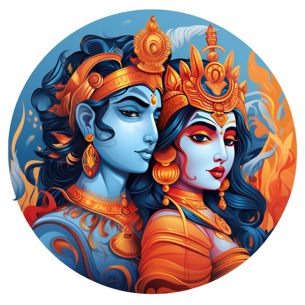 Rama and Sita icon for the Diwali