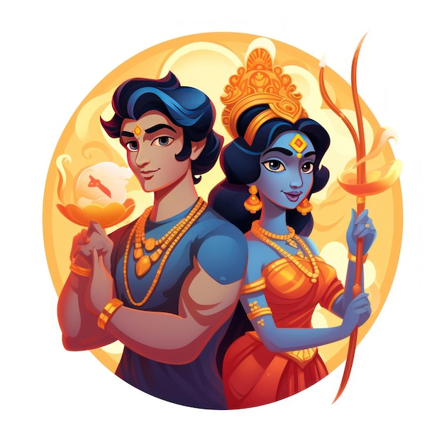 Rama and Sita icon for the Diwali