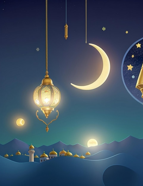 Ramadan background design Its Muslim celebration day Happy EidUlAjha day