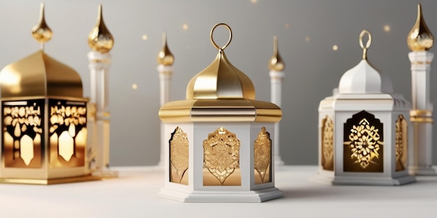 Ramadan Background design with moon mosque for Eid Ul Fitter