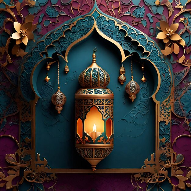 a Ramadan background image inspired by traditional patterns found in Islamic textiles showcasing