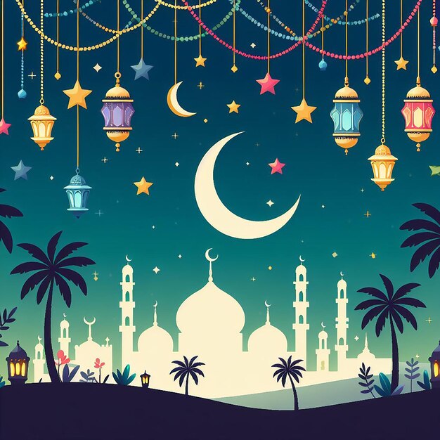 Ramadan background with mosque