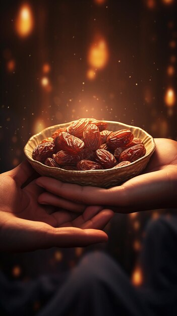 Ramadan a bowl filled with dates