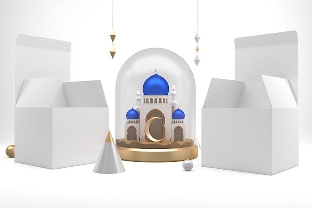 Ramadan Boxes Fronted In White Background