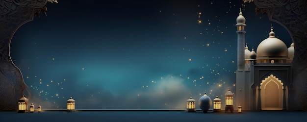 Photo ramadan celebration background with empty copy space