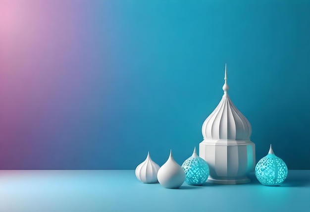 Ramadan decoration template 3d elegant simple