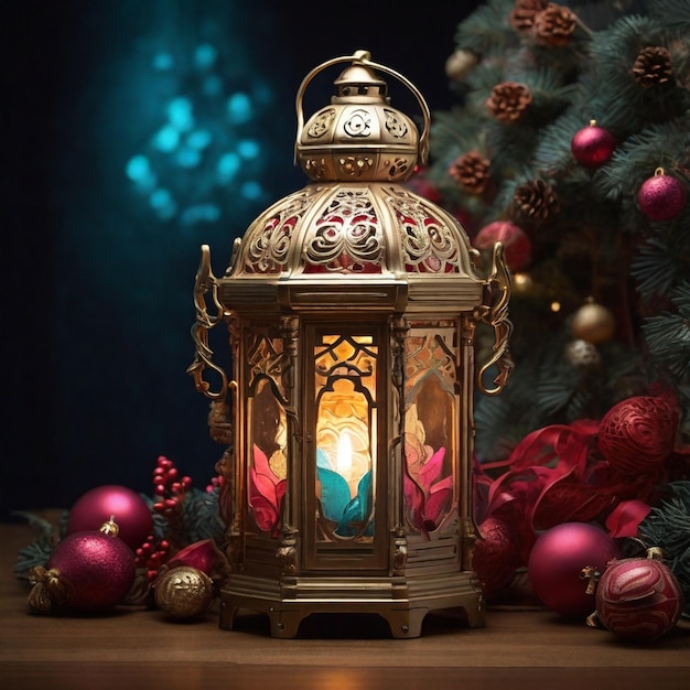 Ramadan decoration with candle