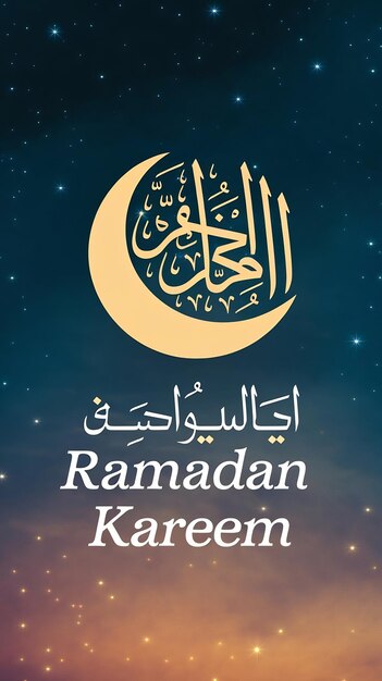 Photo ramadan flyer and crescent front side