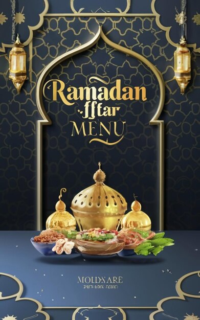 Ramadan food menu social media post template design ai generated