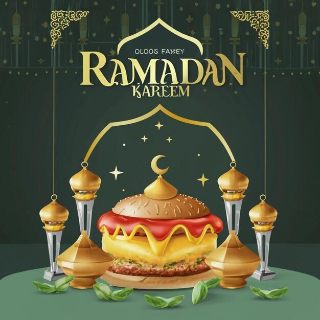 Ramadan food menu social media post template design ai generated