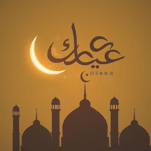 ramadan greeting card with calligraphy and moon vector illustration