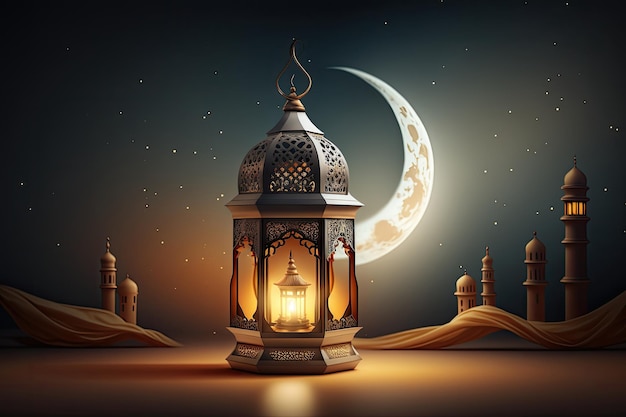 Ramadan Holiday Background Illustration AI Generative