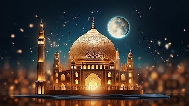 Ramadan holiday background Illustration AI Generative