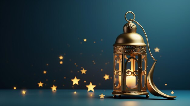 Ramadan Kareem 3D realistic symbols of Ara